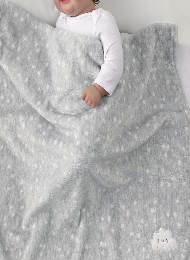 CREVENT 2Pcs 30''X40'' Cute Cozy Fluffy Warm Baby Blankets for Infants Toddlers' Bedding Crib Cot Stroller - Grey Cloud + Blue Sherpa - Image 4