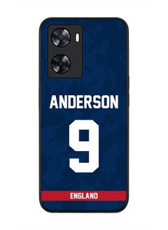 Rugged Black Edge Case for Oppo A57 4G, Slim fit Soft Case Flexible Rubber Edges Thin Cover - Player Name - James Anderson, Jersey Number- 9