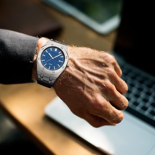 BARAMON Men's Watches, Royalty Stainless Steel Quartz Movement Date Male Clock Waterproof Luminous Hands Casual Business Wrist Watches for Men - Image 4