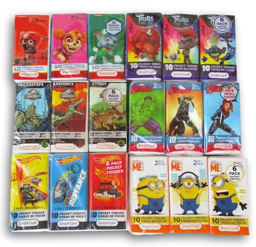 Minions Kids Pocket Facial Tissues Bundle - Despicable Me, Jurassic Park, Paw Patrol, Thomas & More- Travel Size -36 Packs - Image 4