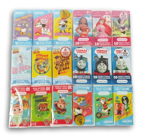 Minions Kids Pocket Facial Tissues Bundle - Despicable Me, Jurassic Park, Paw Patrol, Thomas & More- Travel Size -36 Packs - Image 1