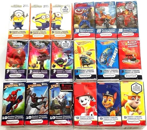 Minions Kids Pocket Facial Tissues Bundle - Despicable Me, Jurassic Park, Paw Patrol, Thomas & More- Travel Size -36 Packs - Image 2