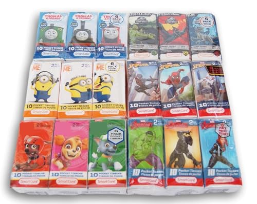 Minions Kids Pocket Facial Tissues Bundle - Despicable Me, Jurassic Park, Paw Patrol, Thomas & More- Travel Size -36 Packs - Image 5