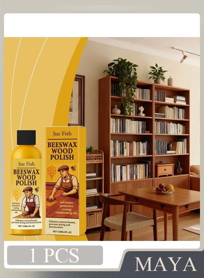 JUE FISH Beeswax Wood Polish & Conditioner, Feed-N-Wax, Beeswax Furniture Polish For Wood, Orange - Image 1