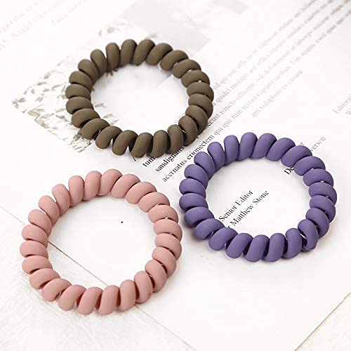 FAVELA Telephone Wire Elastic Hair Bands – Set of 5 | Colorful and Stretchable Ponytail Headwear Headband Holders Rubber Bands for Girls and Women | No Crease, No Damage Hair Ties - Image 2