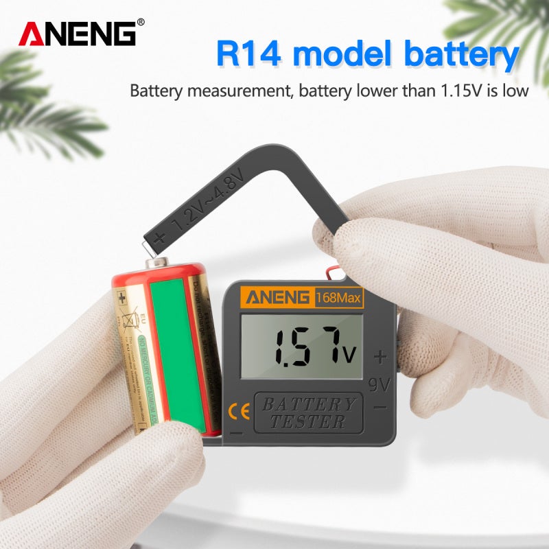 Digital Battery Tester: Grey Mini Compact Portable Tool - No External Battery Required Easy-to-Read LCD Display - Universal Voltage Capacity Checker for AA AAA D C 9V 18650 CR2032 LR44 Batteries - Image 5