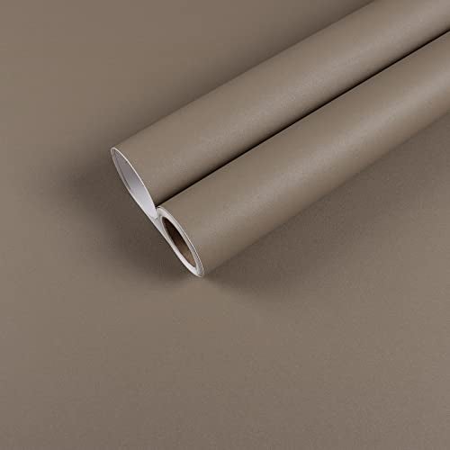 CHIHUT Large Size 30x236 Tan Brown Peel and Stick Wallpaper Matte Brown Contact Paper for Countertops Waterproof Wall Paper Vinyl Self Adhesive Removable Wallpaper for Cabinets Bedroom Wall - Image 1