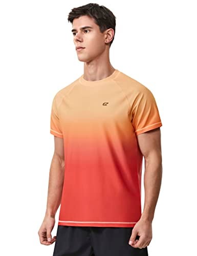 EZRUN Men's Rash Guard Swim Shirts Summer UPF 50+ UV Sun Protection Quick Dry Beach Fishing Water Shirts T Shirts for Men(Vermilion Gra,2XL) - Image 2