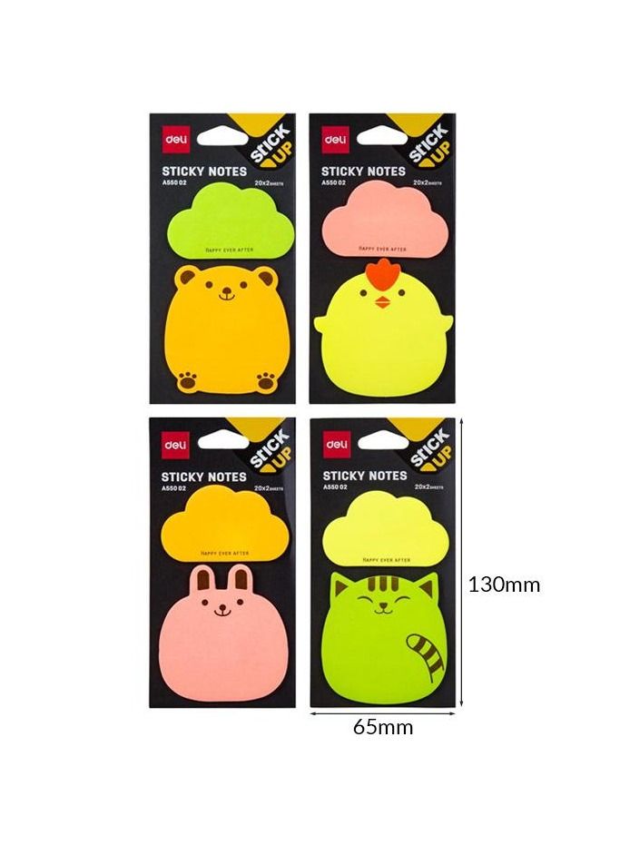Deli 4-Pack Fancy Sticky Notes Multicolour - Image 2