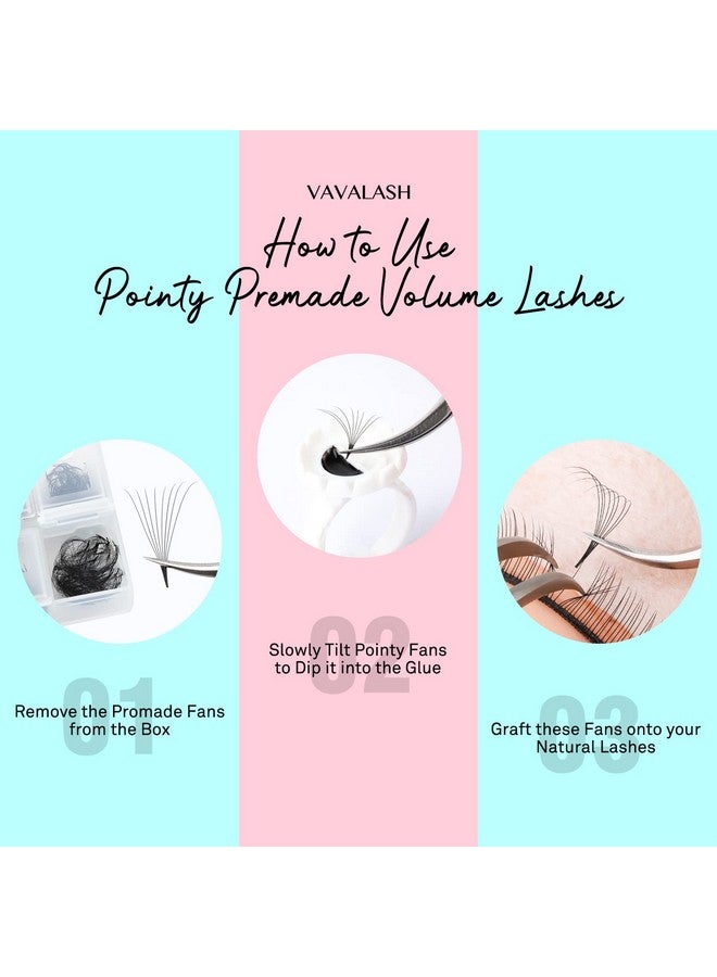 VAVALASH 600 Fans 5D-16D 24D Eyelash Extensions 8-15mm Mixed Length Thin Base Volume Lash Extension(10D-0.07-D-8-15mm) - Image 4