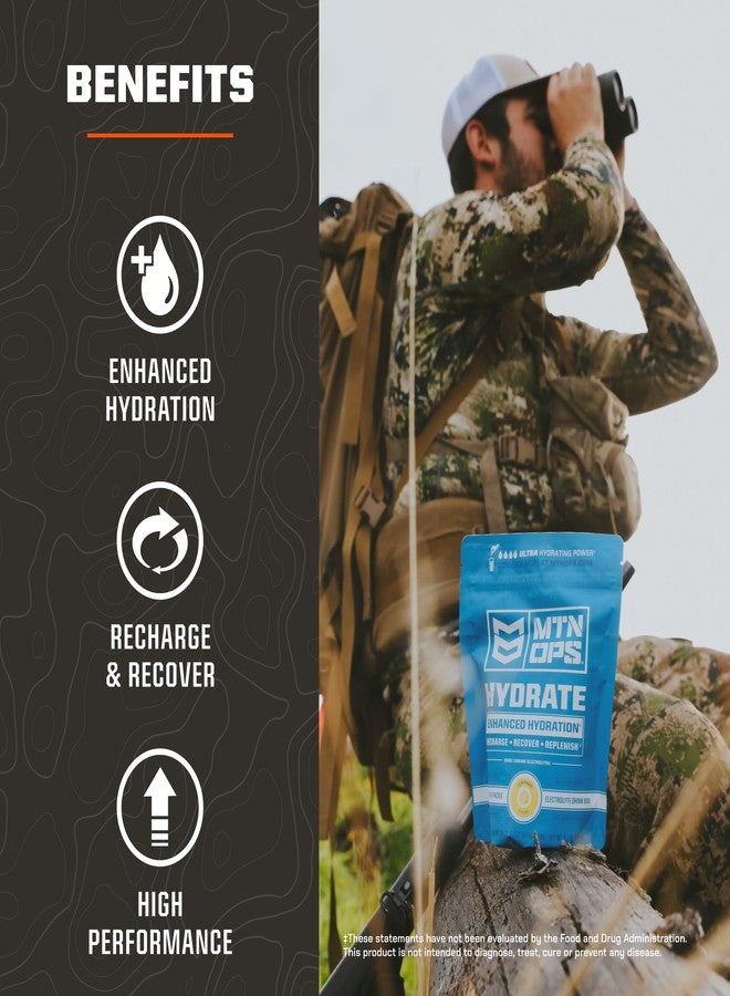MTN OPS Hydrate Electrolytes Powder Drink Mix, 20 Single Serving On-The-Go Electrolyte Packs with Over 1000mg of Electrolytes per Serving, Mango Peach - Image 4