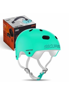 Jaspo jaspo Secure Sports Helmet For Cycling, Skating, Skateboarding - For All Age Groups (M, Cyan Matte), Medium  - Image 1