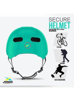 Jaspo jaspo Secure Sports Helmet For Cycling, Skating, Skateboarding - For All Age Groups (M, Cyan Matte), Medium  - Image 4