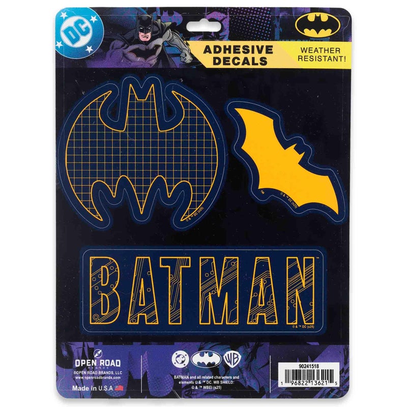 Open Road Brands DC Comics Batman Adhesive Vinyl Decals Iconic Set of Batman Stickers for Car Water Bottle or Laptop 1 Pack 3 Count - Image 3