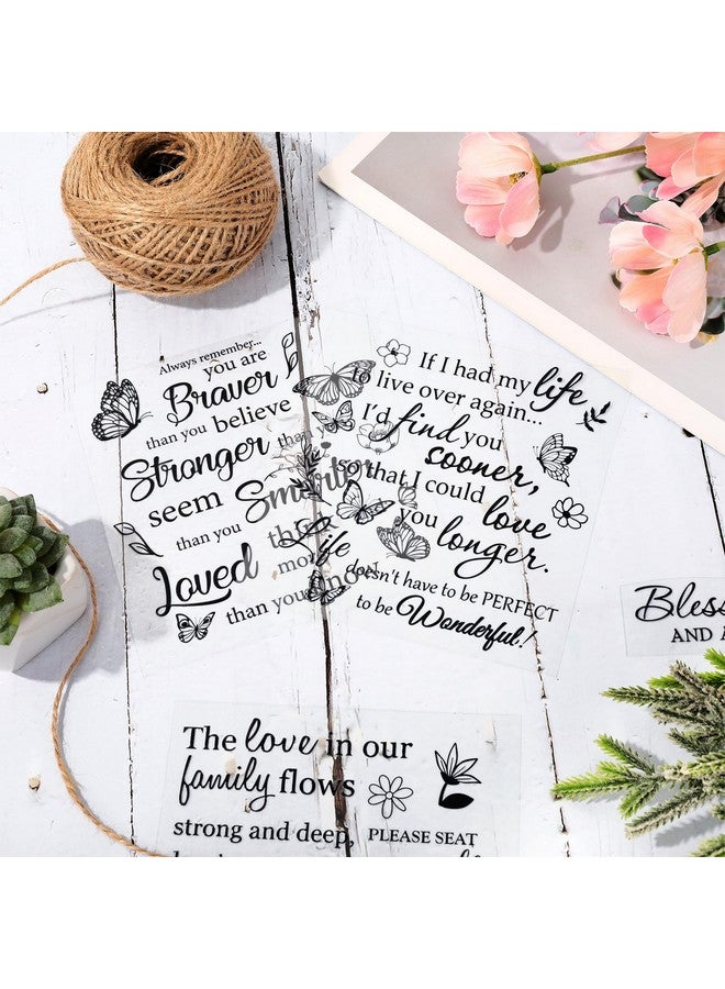 Whaline 12 Sheet Butterfly Inspirational Words Rub On Transfer For Crafts Black Warm Pattern Letters Rub On Transfer Furniture Stickers Decal For Diy Crafts Home Office School Decor 5.5 X 5.5 Inch - Image 4