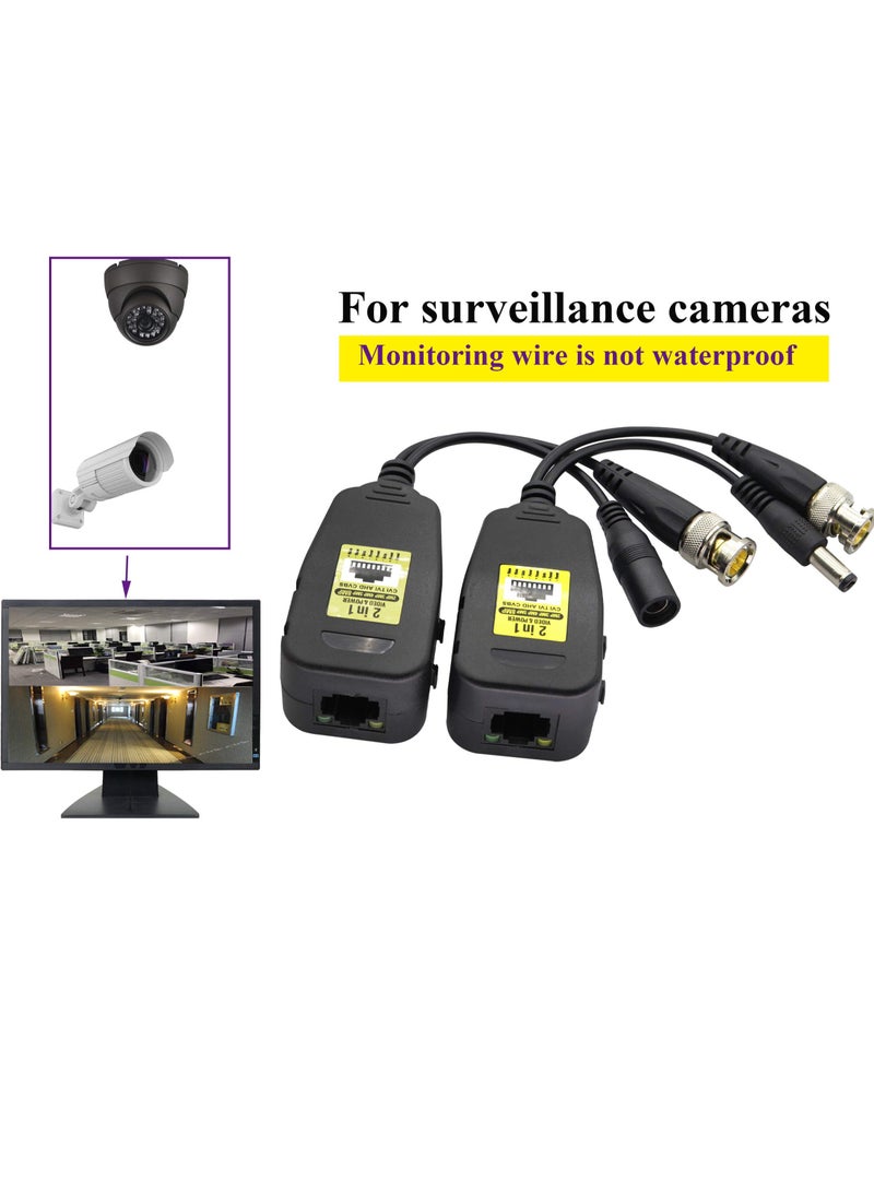 Excefore Passive Video RJ45 to BNC Transceiver Transmitter, HD CVI/TVI/AHD/CVBS, with DC power Connector, for 720P 960P 1080P 3MP 4MP 5MP 8MP CCTV Safety DVR Monitoring Camera System (18cm/4-pairs) - Image 5