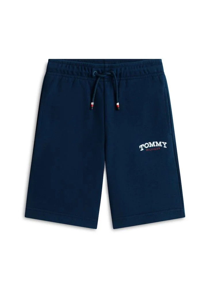 Tommy Hilfiger Dark Night Navy Logo Embroidery Terry Sweat Shorts for Men | Best Price UAE