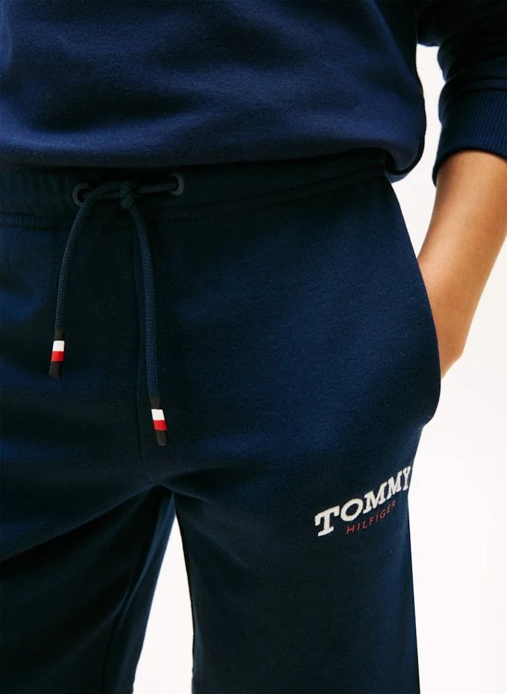 Tommy Hilfiger Dark Night Navy Logo Embroidery Terry Sweat Shorts for Men | Best Price UAE