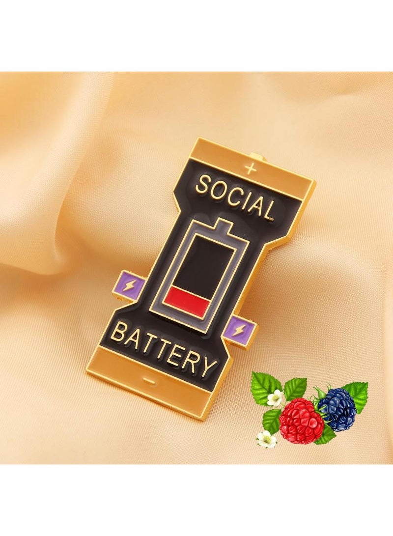 Sweet seven Social Battery Pin - Funny Introvert Mood Enamel Slider Pin - Image 1
