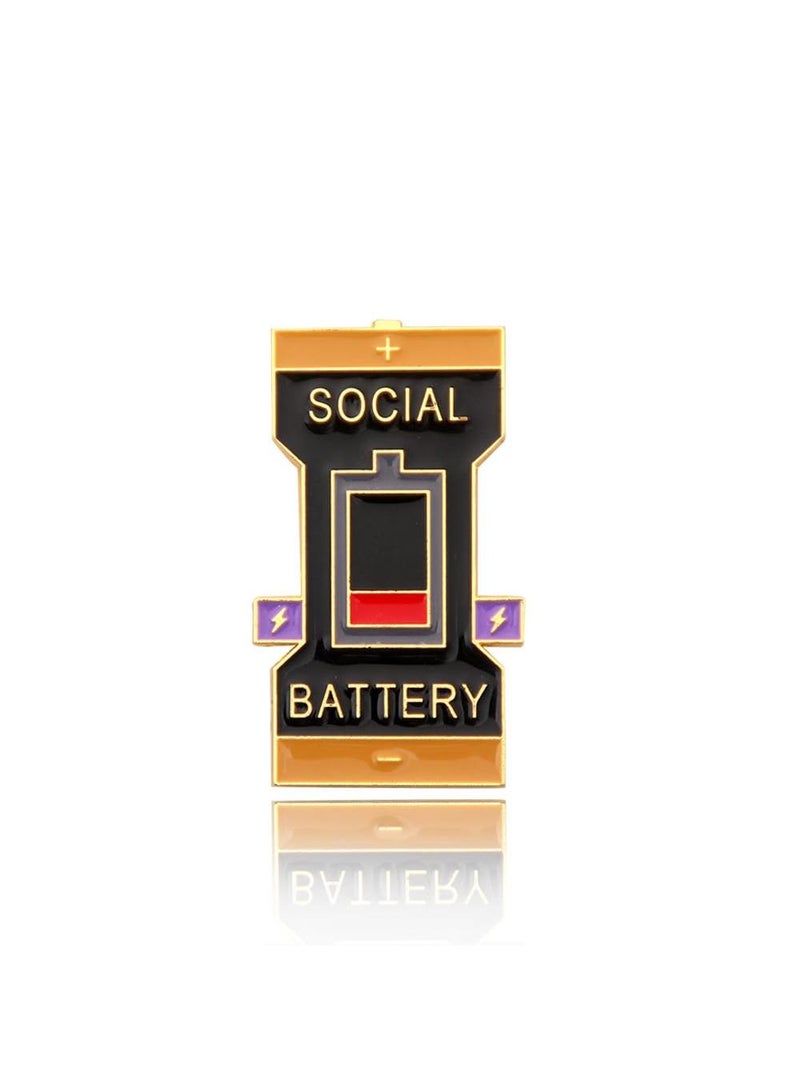 Sweet seven Social Battery Pin - Funny Introvert Mood Enamel Slider Pin - Image 2