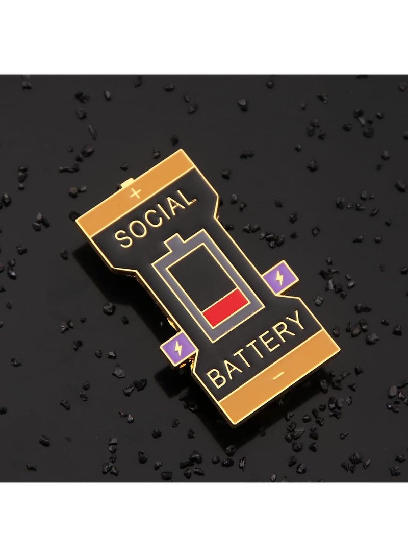 Sweet seven Social Battery Pin - Funny Introvert Mood Enamel Slider Pin - Image 4