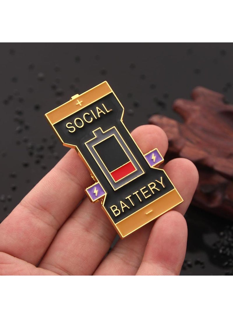 Sweet seven Social Battery Pin - Funny Introvert Mood Enamel Slider Pin - Image 3