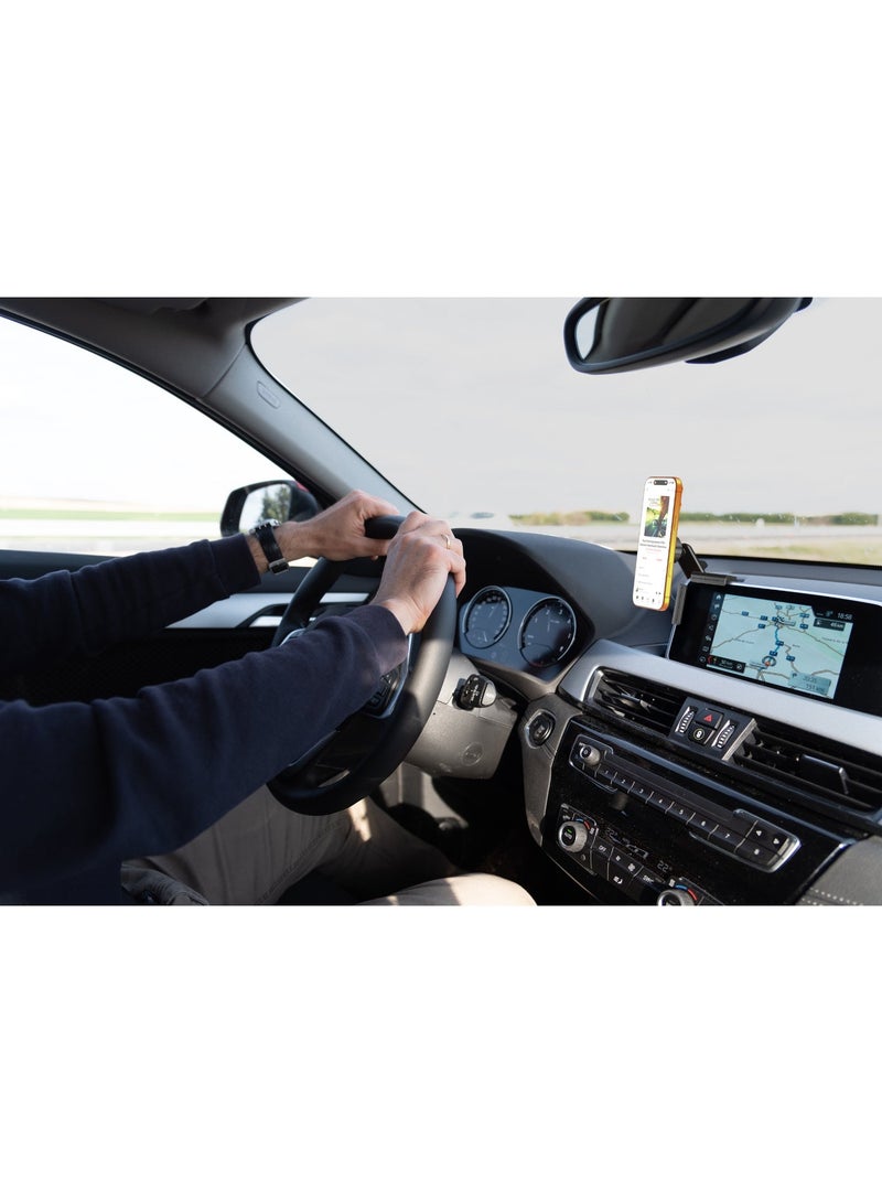 porodo Clavomag Adjustable Car Mount with Powerful Magnet & Suction, MagSafe Compatible, Strong Magnetic Hold, Quick Installation - Black - Image 3
