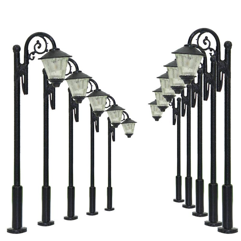 Evemodel LYM36 10pcs Model Railway Train Lamp Post Street Lights 52cm 205inch TT N Scale LEDs New - Image 2
