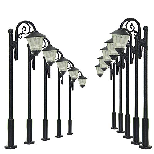 Evemodel LYM36 10pcs Model Railway Train Lamp Post Street Lights 52cm 205inch TT N Scale LEDs New - Image 1