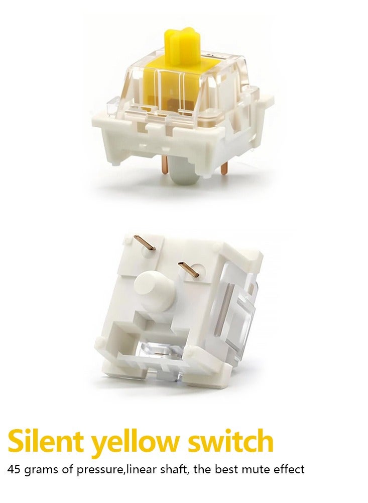 110pcs Yellow 3-Pin Linear-Tactile Mechanical Axles Ultra-Quiet Office keyboard Switches with SMD RGB Compatibility - Image 3
