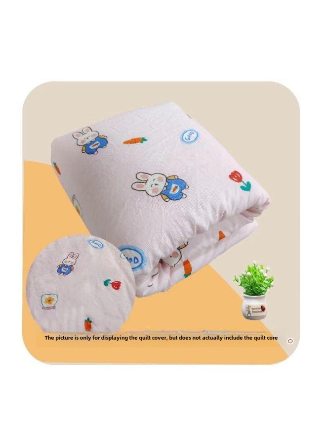 # غطاء لحاف للأطفال الرضع، غطاء لحاف من القطن برسوم كرتونية للأطفال، غطاء لحاف لحقيبة الأطفال حديثي الولادة، غطاء لحاف للأطفال، بطانة من القطن - اللون: أرنب وردي (غطاء لحاف من الشاش القطني على شكل سحابة) - المواصفات: 150 × 200 سم - Image 1