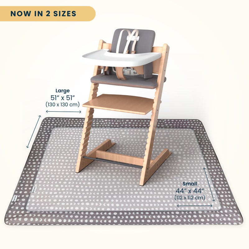 Tiny Twinkle Splat Mat for Under High Chair or Table | 51" x 51" Waterproof & Mess-Proof High Chair Mat for Baby, Machine Washable for Mealtime or Art (Luna) - Image 2