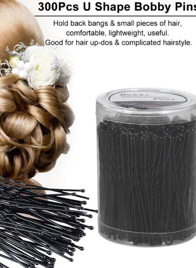 NIBEMINENT 300-Piece U Shaped Bobby Pin Set Black 6.5centimeter - Image 2