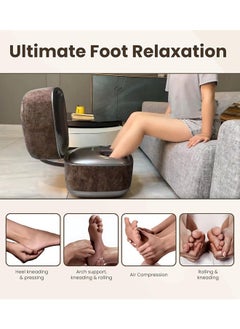 Nourest 3-in-1 Comfort F1 Foot Massager + Ottoman-Brown  - Image 4