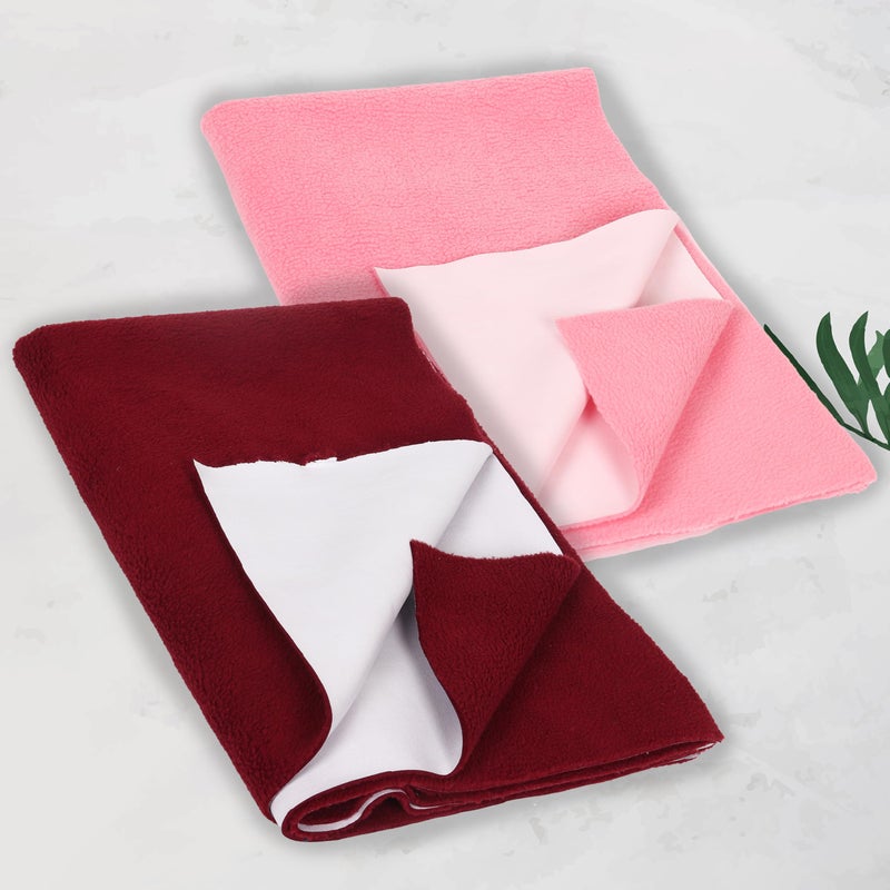 Modern Heados Anti-Piling Fleece Extra Absorbent Quick Dry Sheet for New Born Babies, Cotton Bed Protector Mattress, Reusable Waterproof Baby Cot Sheet Pack of 2 (MDDR_08-S) - Image 2