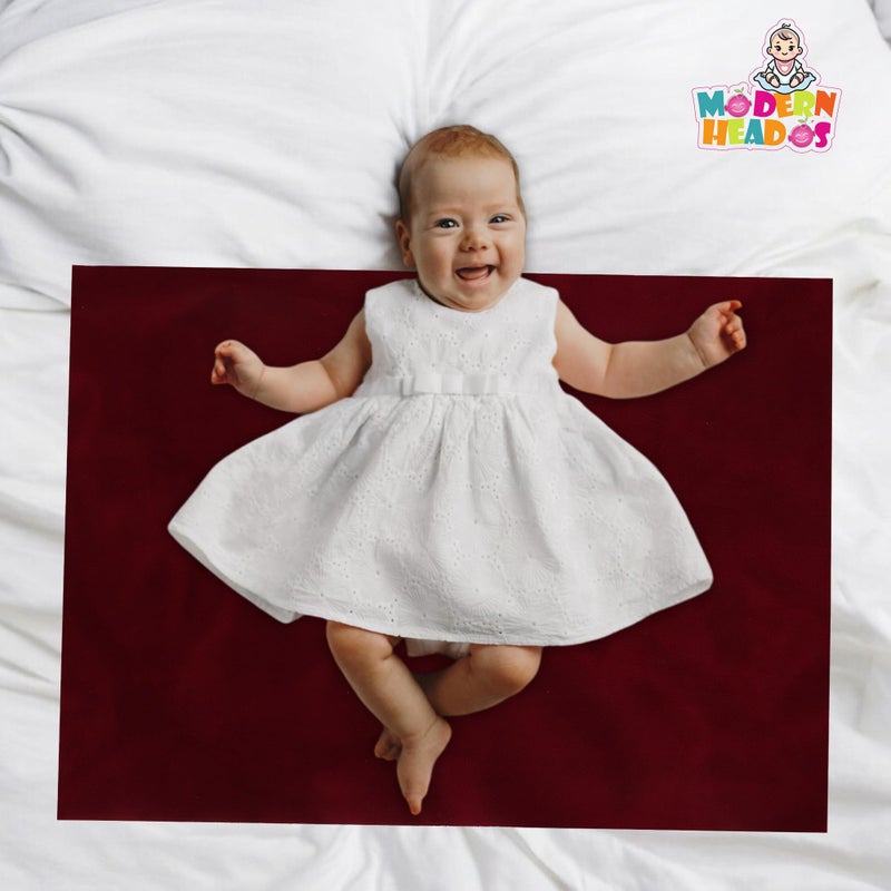 Modern Heados Anti-Piling Fleece Extra Absorbent Quick Dry Sheet for New Born Babies, Cotton Bed Protector Mattress, Reusable Waterproof Baby Cot Sheet Pack of 2 (MDDR_08-S) - Image 5