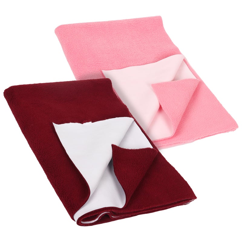 Modern Heados Anti-Piling Fleece Extra Absorbent Quick Dry Sheet for New Born Babies, Cotton Bed Protector Mattress, Reusable Waterproof Baby Cot Sheet Pack of 2 (MDDR_08-S) - Image 1