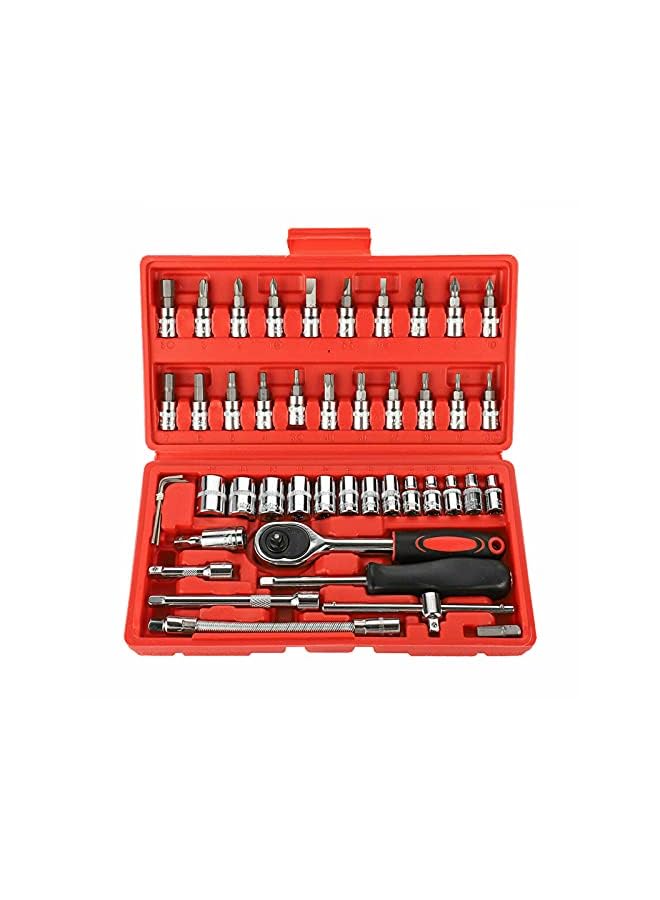 vesus Ratchet Wrench Socket Tools Set Metric 1/4'' Drive Screwdriver with Box - Image 2