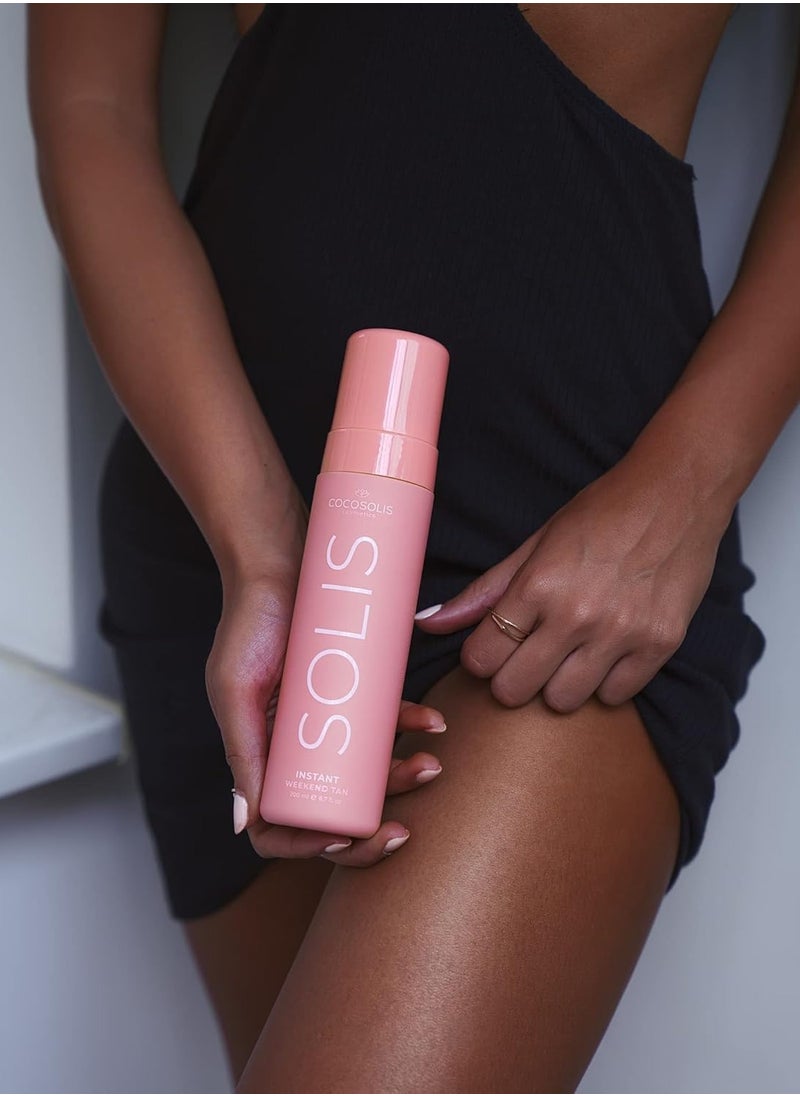 COCOSOLIS - SOLIS Instant Weekend Tan Self tanning lotion for face and body mousse with immediate effect and washable for a rich natural and long lasting tan with plant based DHA 200 ml - Image 1