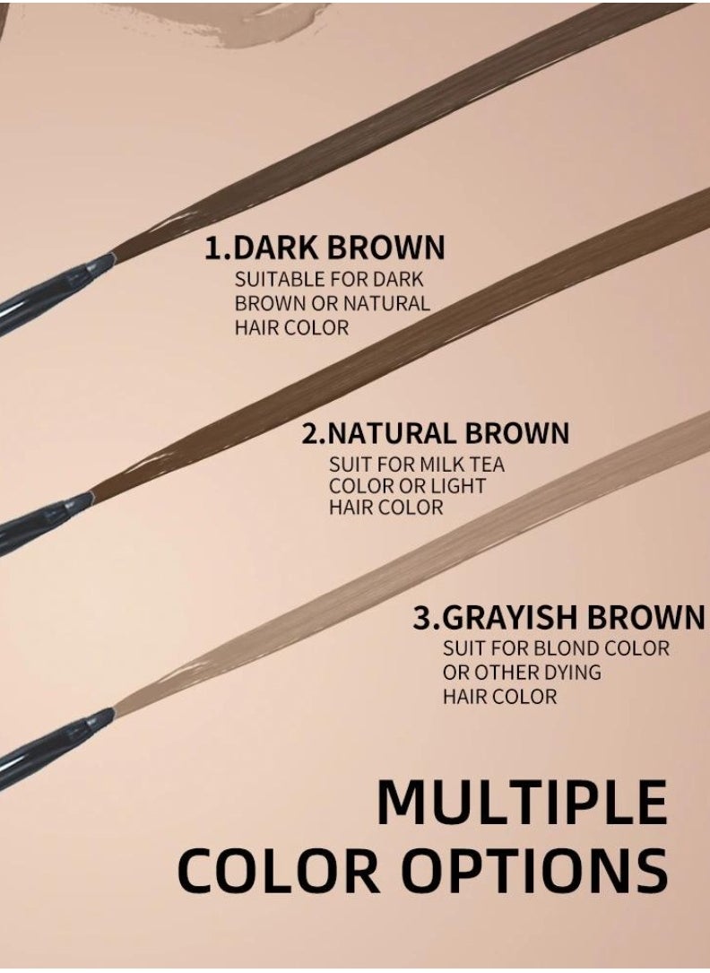 FLORA RUBY - Double Ended Eyebrow Cream Dual Sided Brow Brush Waterproof and Smudge Proof Eyebrow Definer Pen Makeup Retractable Ultra Fine Tip Fills in Sparse Areas and Gaps Eyebrow Pencil Dark Brown 01 - Image 1
