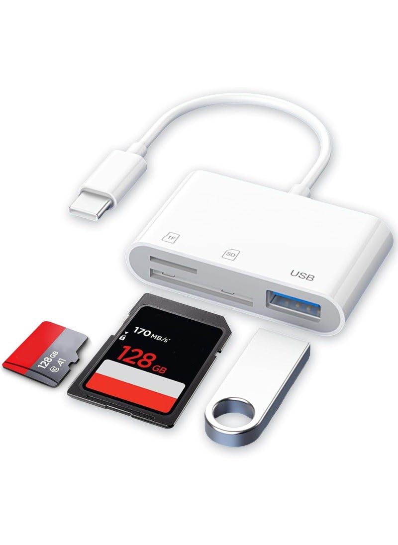 3-in-1 OTG Card Reader for Smartphones and Tablets TYPE-C interface 【read TF/SD + USB】】