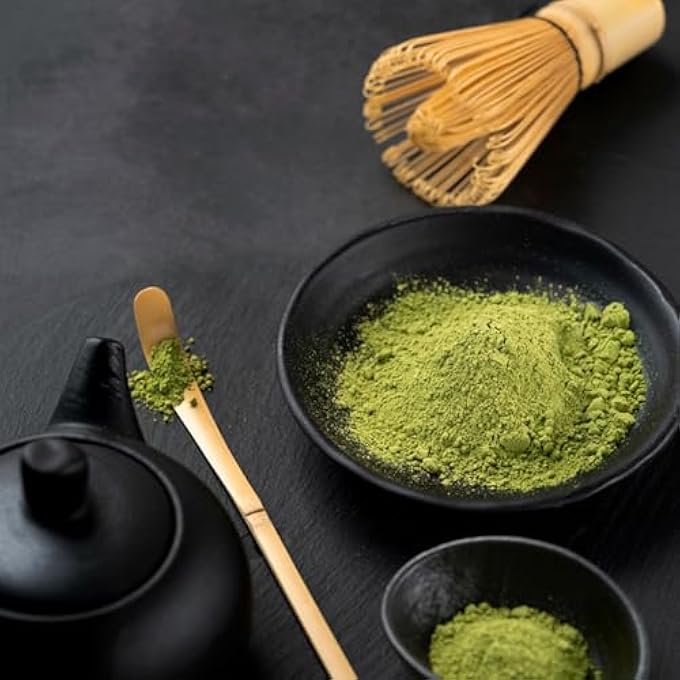 YQQYG ملعقتان من الخيزران ماتشا مع 7 ملاعق شاي أخضر معقوفة لحفلات الشاي والقهوة والإسبريسو - Image 5