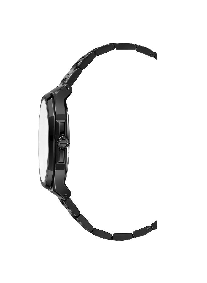 Kenneth Cole New York ساعة أنالوج للرجال بقرص أحمر داكن من الفولاذ المقاوم للصدأ بلون المسدس - 44 مم - Image 2