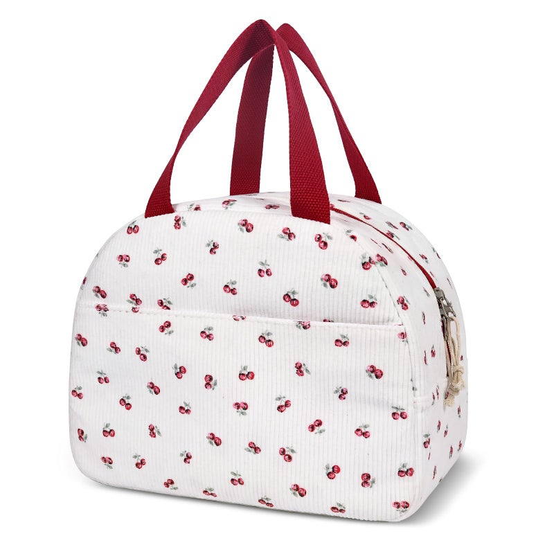 honitty Lunch Bag Women,Lunch Tote Bag for Women,Insulated Lunch Bag,Large Capacity Cooler Bag with Compartments for Work(Cherry) - Image 1