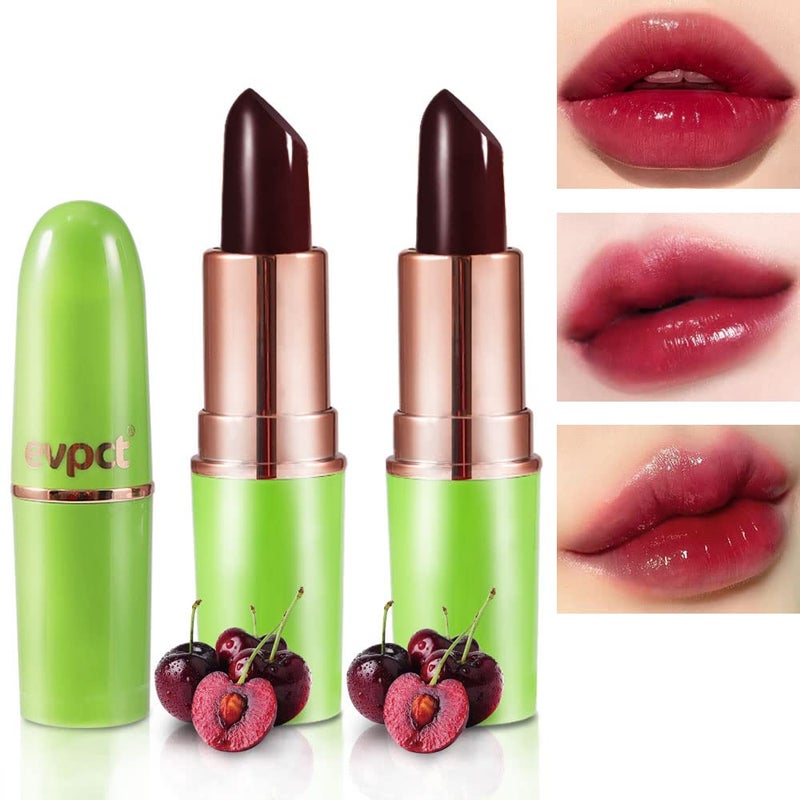 BINGBRUSH BINGBRUSH Aloe vera Color Changing LipstickMoisturizer Long Lasting Lip Care Magic Lip GlossMakeup Lipstick Set 2 Pcs Red Cherries 2 Count Pack of 1