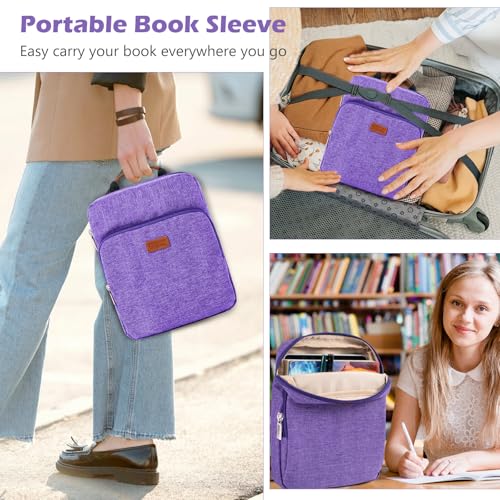 Aplufine Book Sleeve with Zipper, Book Pouch 11" X 9", Book Protector Pouch, Book Sleeve for Book Lovers, Book Cover, Book Carrying Case for Book Accessories, Study Suppliers - Image 3