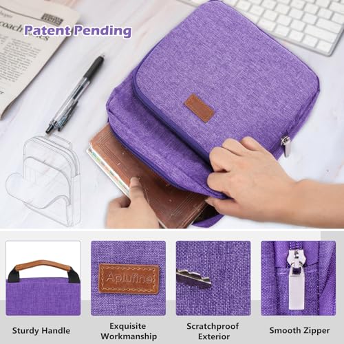 Aplufine Book Sleeve with Zipper, Book Pouch 11" X 9", Book Protector Pouch, Book Sleeve for Book Lovers, Book Cover, Book Carrying Case for Book Accessories, Study Suppliers - Image 2