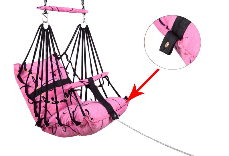 Sprointal® Cotton Baby Swing for Kids Children Folding and Washable 1 to 5 Years New Born Baby Gift Soft Jhula with Safety Belt Easy to Carry Safety Lock Cradle Chair | Home Garden Hall (Pink) - Image 3