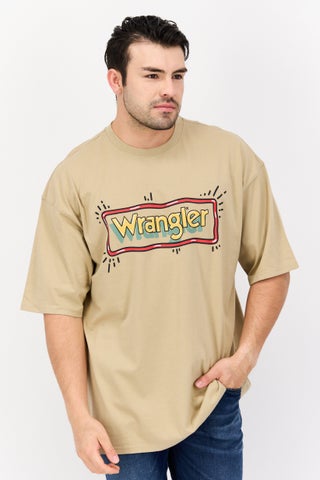 Men Crew Neck Short Sleeves Brand Logo T-Shirt, Beige - pzsku/ZBAEF1E55039D6EEBC626Z/45/1746230456/7360cf39-2d01-4dd8-b93e-98decf4f5b0d