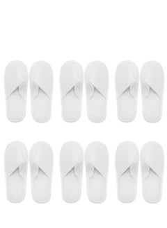 Disposable Closed Toe Slippers, Portable Travel Slippers, Non-Slip Unisex Eco-Friendly Indoor Slippers for Spa, Hotel, Guests, Home, Travel, 6 Pairs White Disposable Slippers for Women Men